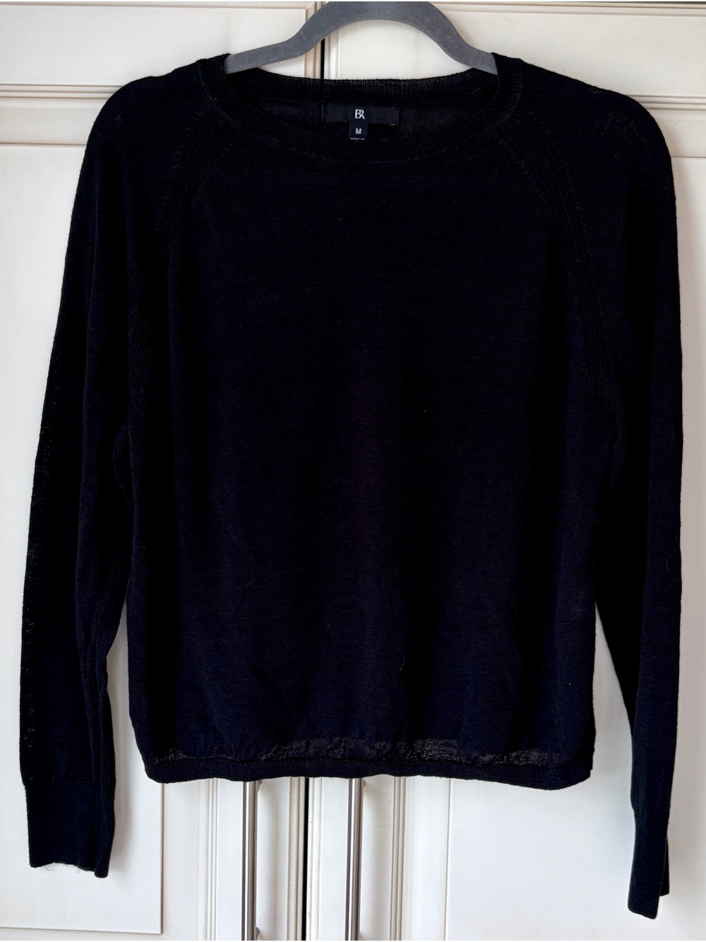 Banana Republic Black Crewneck Sweater.  Linen/Rayon. Medium.